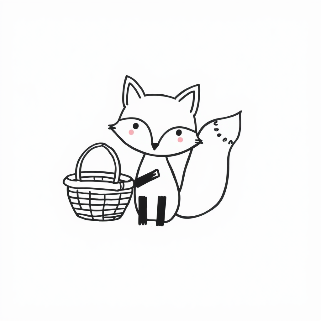 Fox with a picnic basket