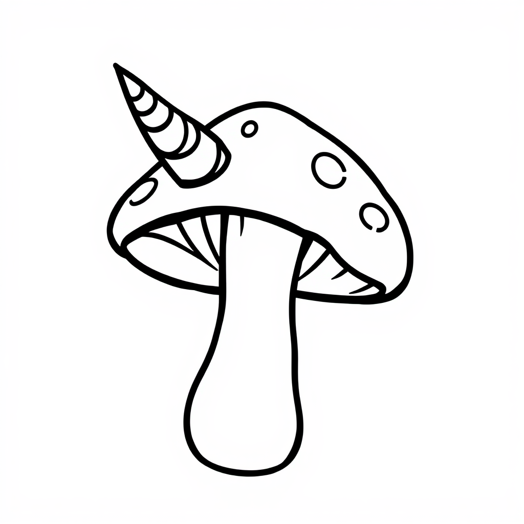 Unicorn Mushroom sprouting a horn