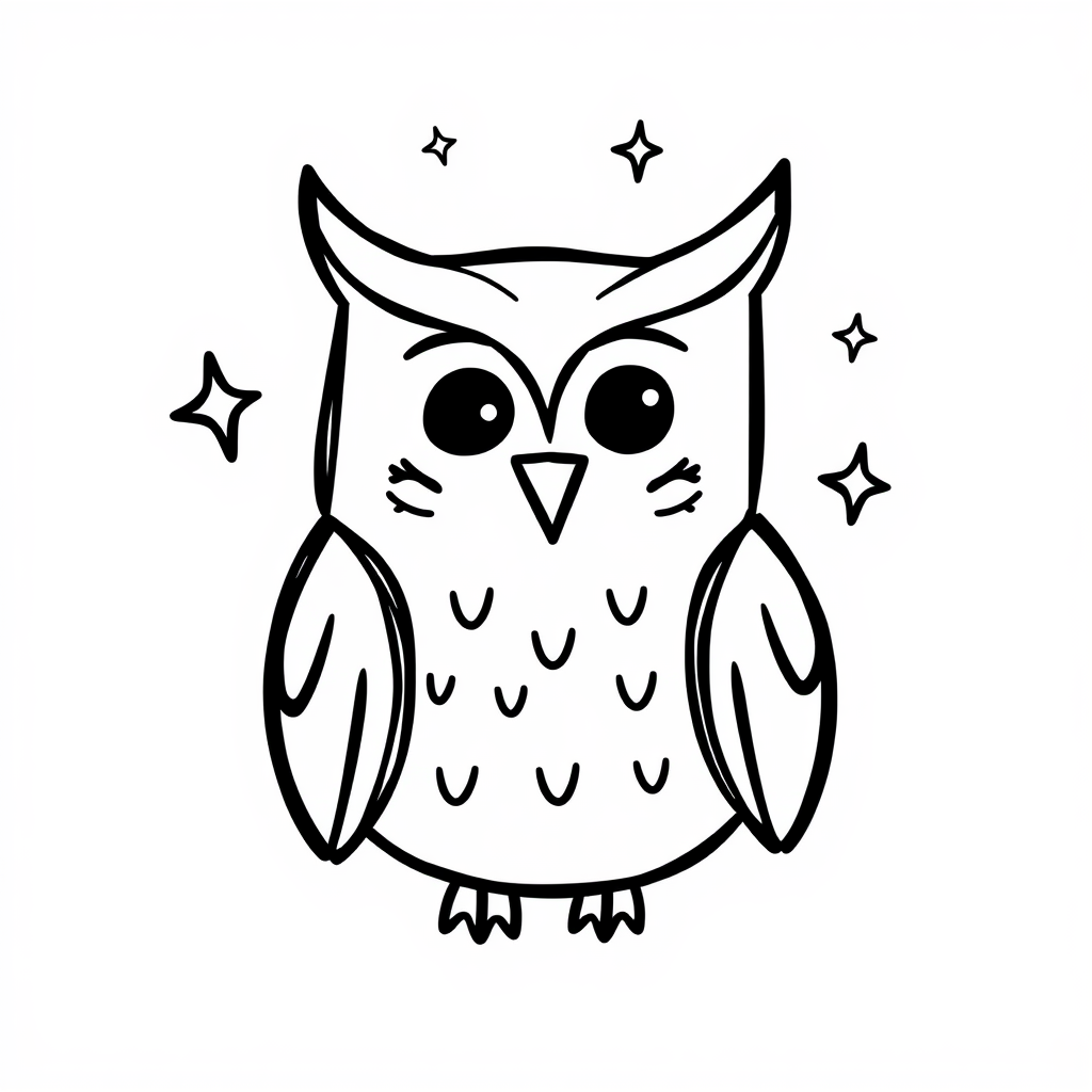 Owl with stars