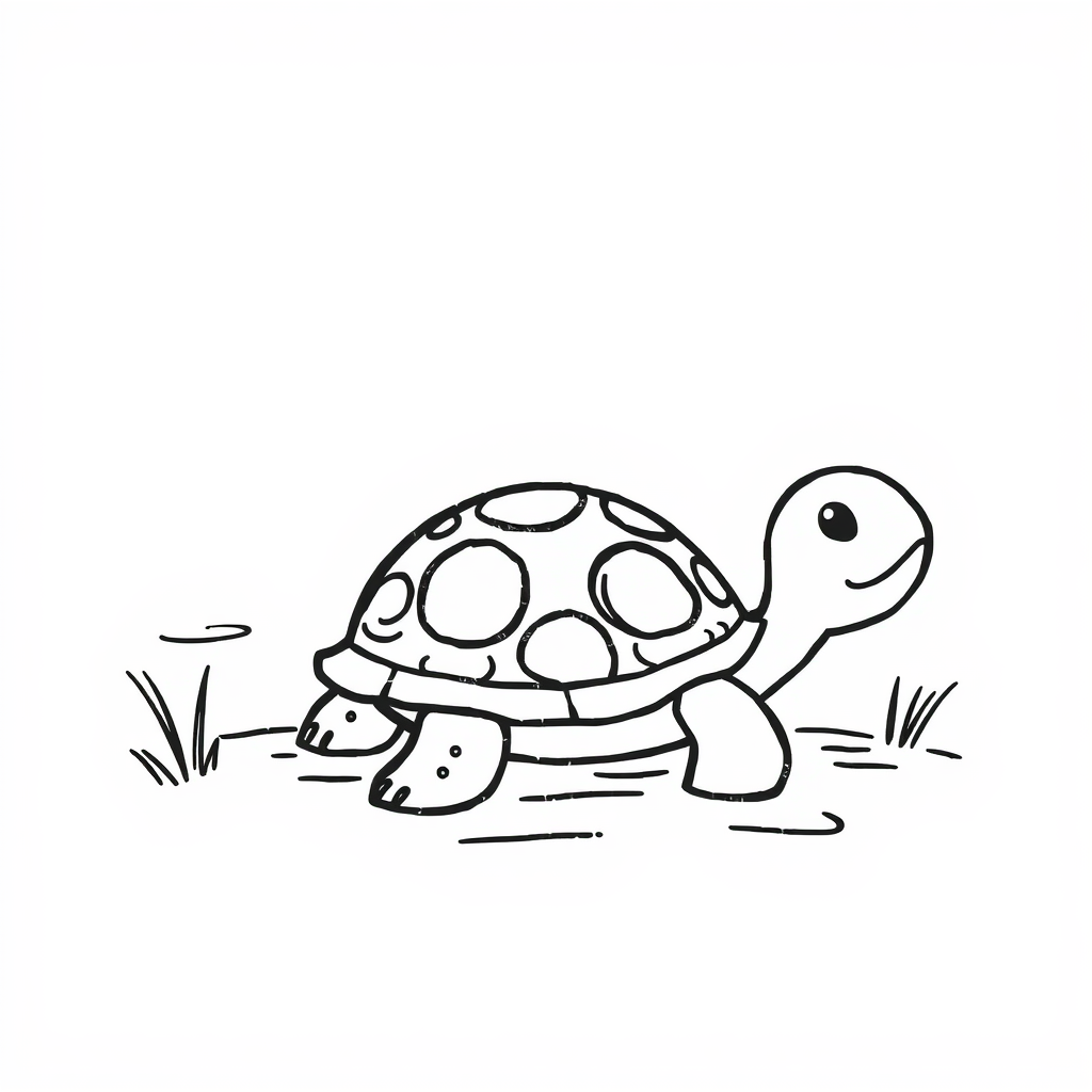 Turtle by a riverbank