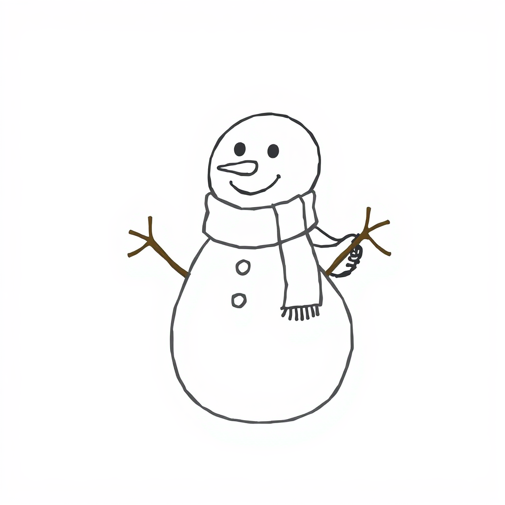 Snowman wearing a scarf