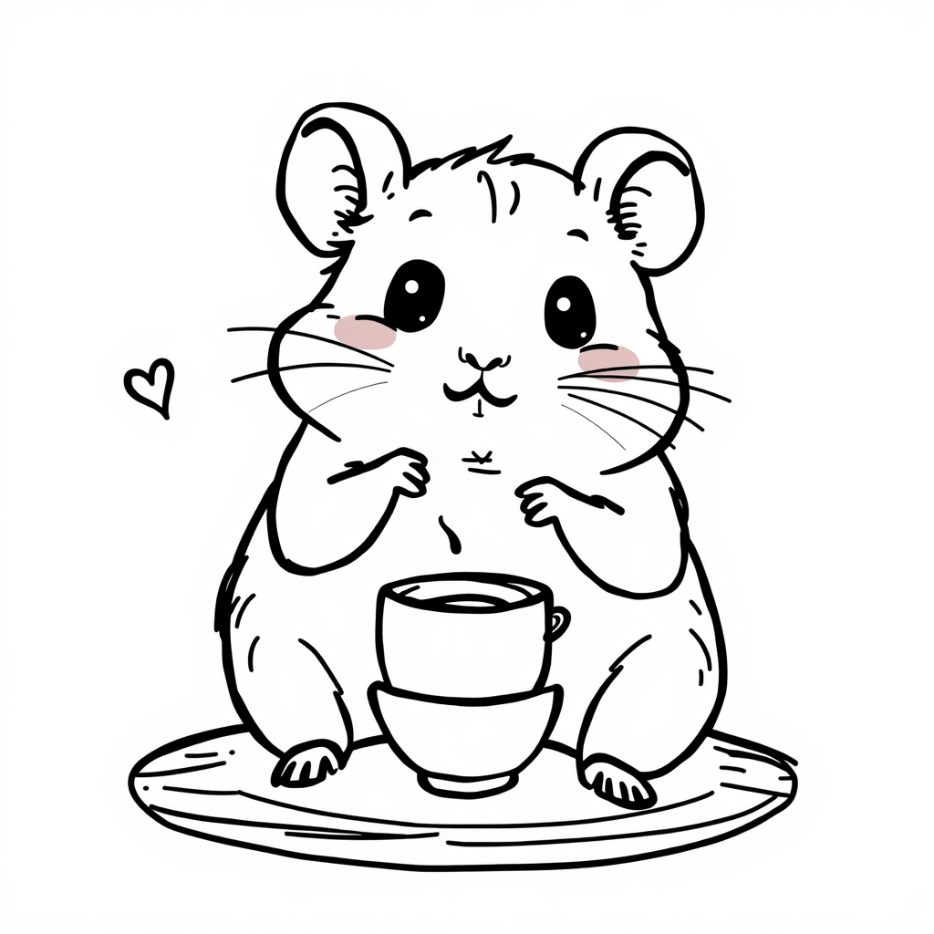 Hamster enjoying a tea party