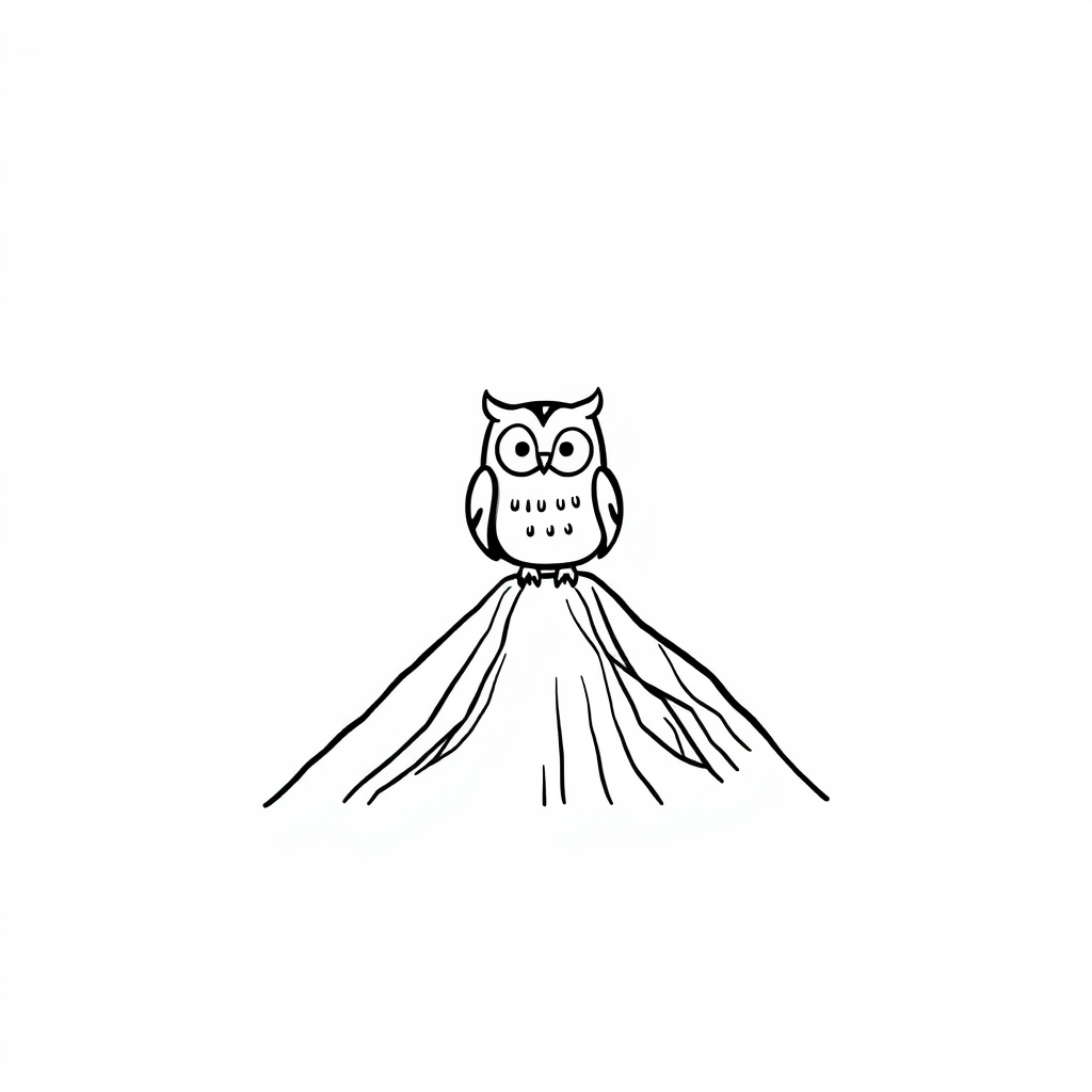 Owl atop mountain