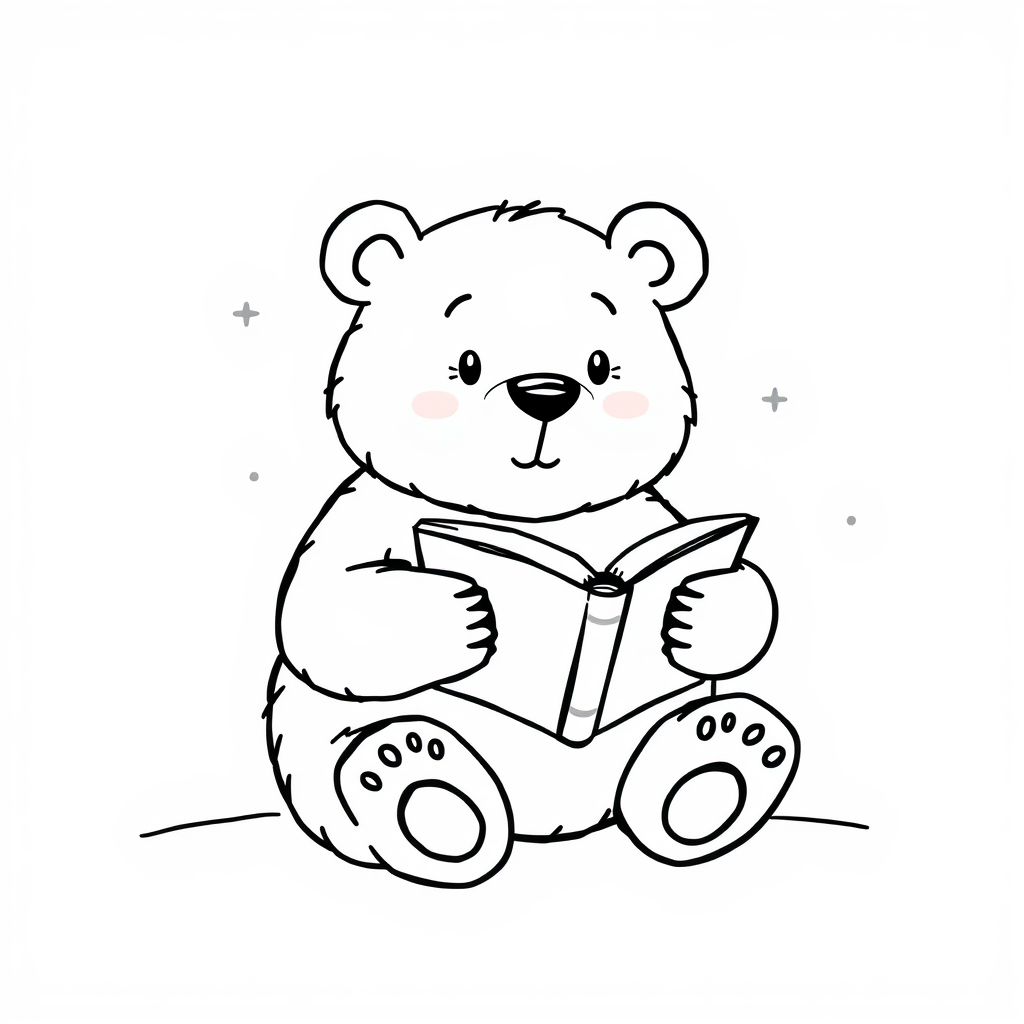 Bear reading bedtime story