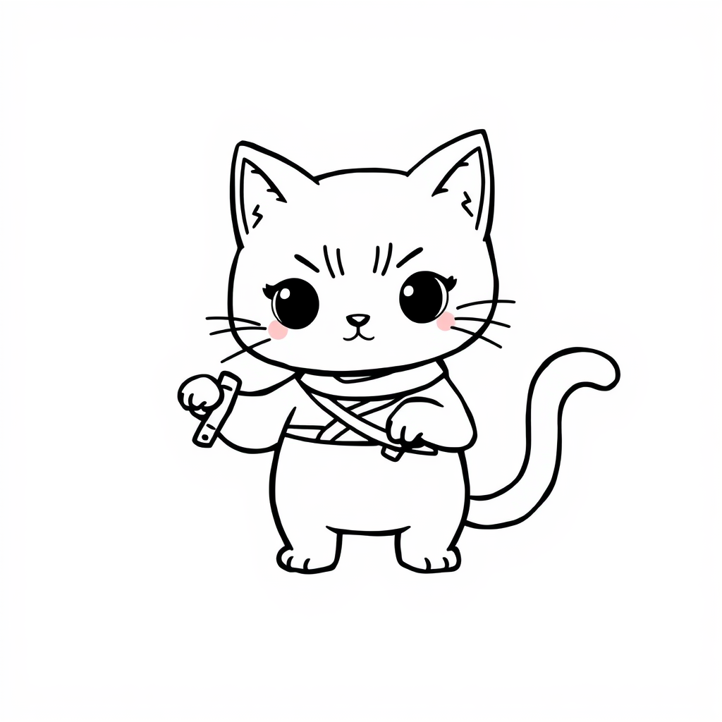 Samurai Cat drawing sword