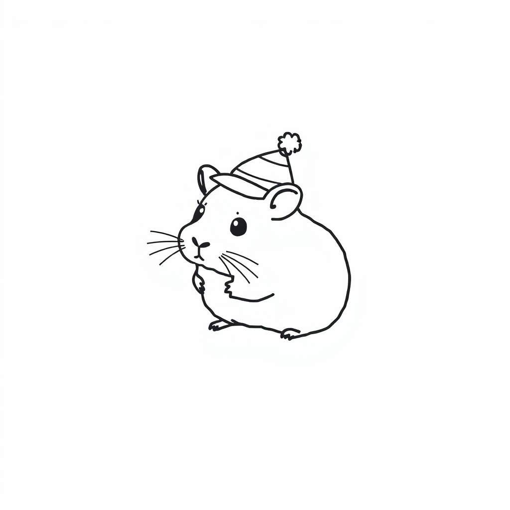 Hamster wearing a tiny hat.