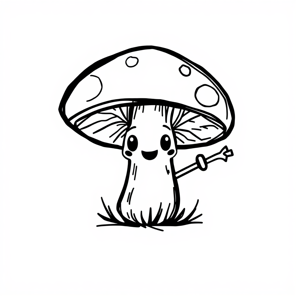 Wizard Mushroom with a magic wand.