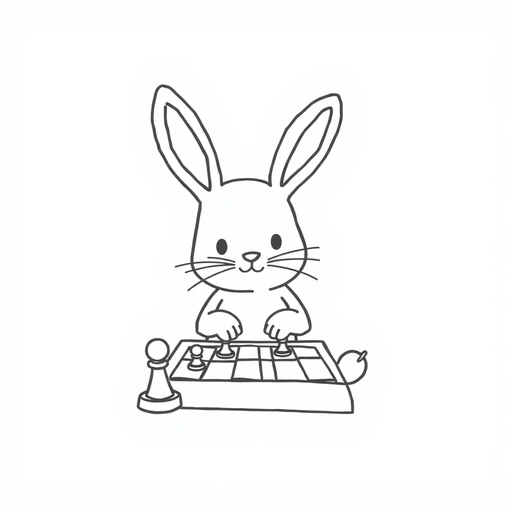 Bunny playing chess