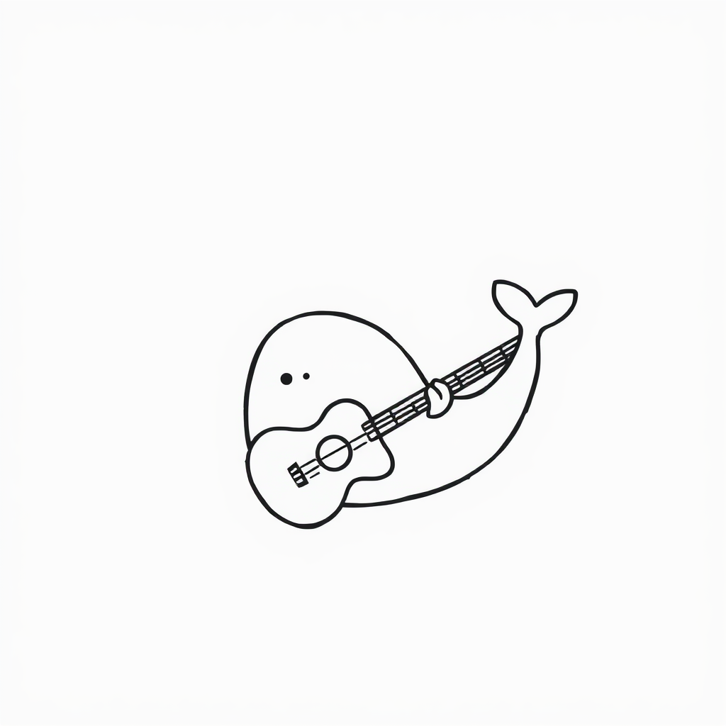 Whale playing guitar