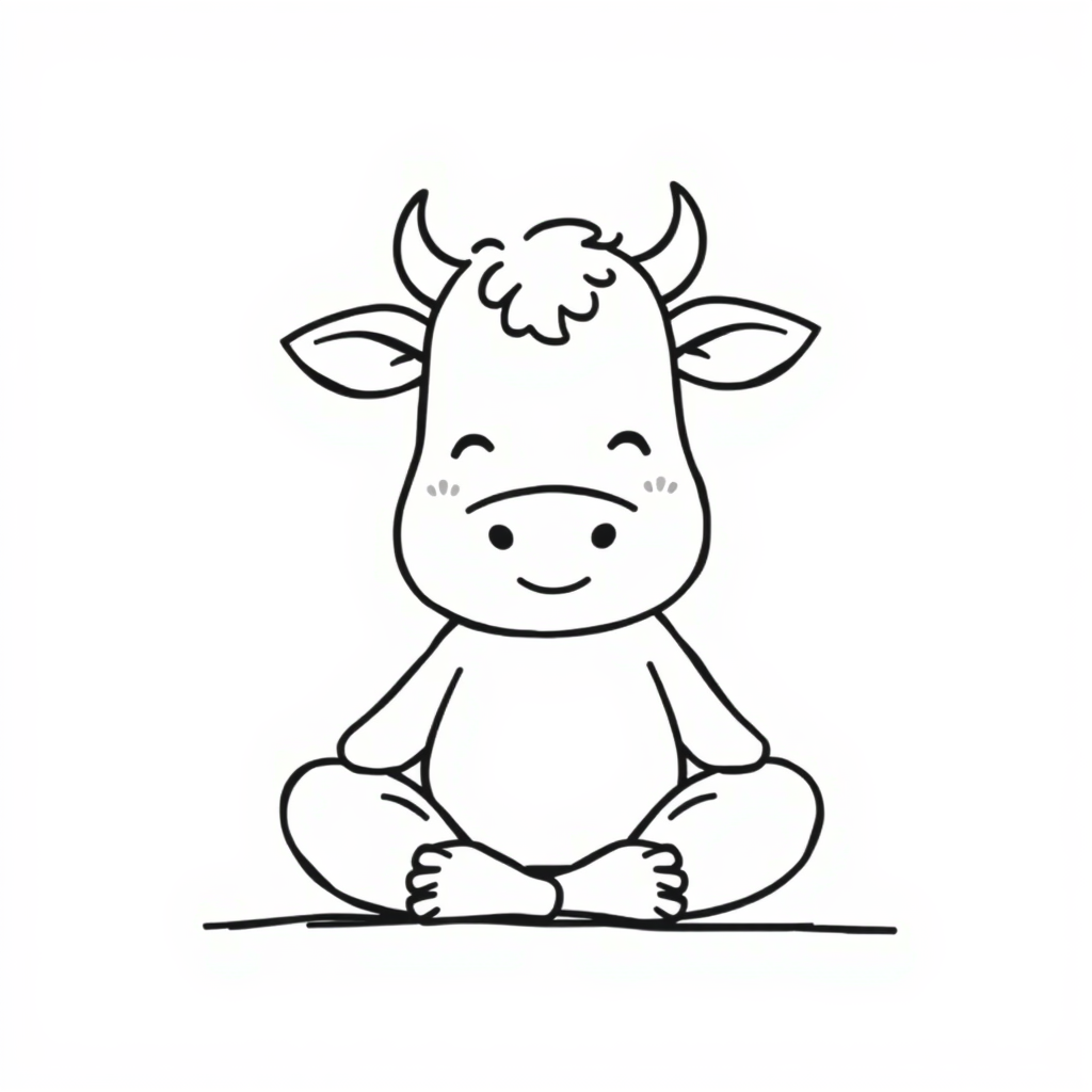 Cow meditating.