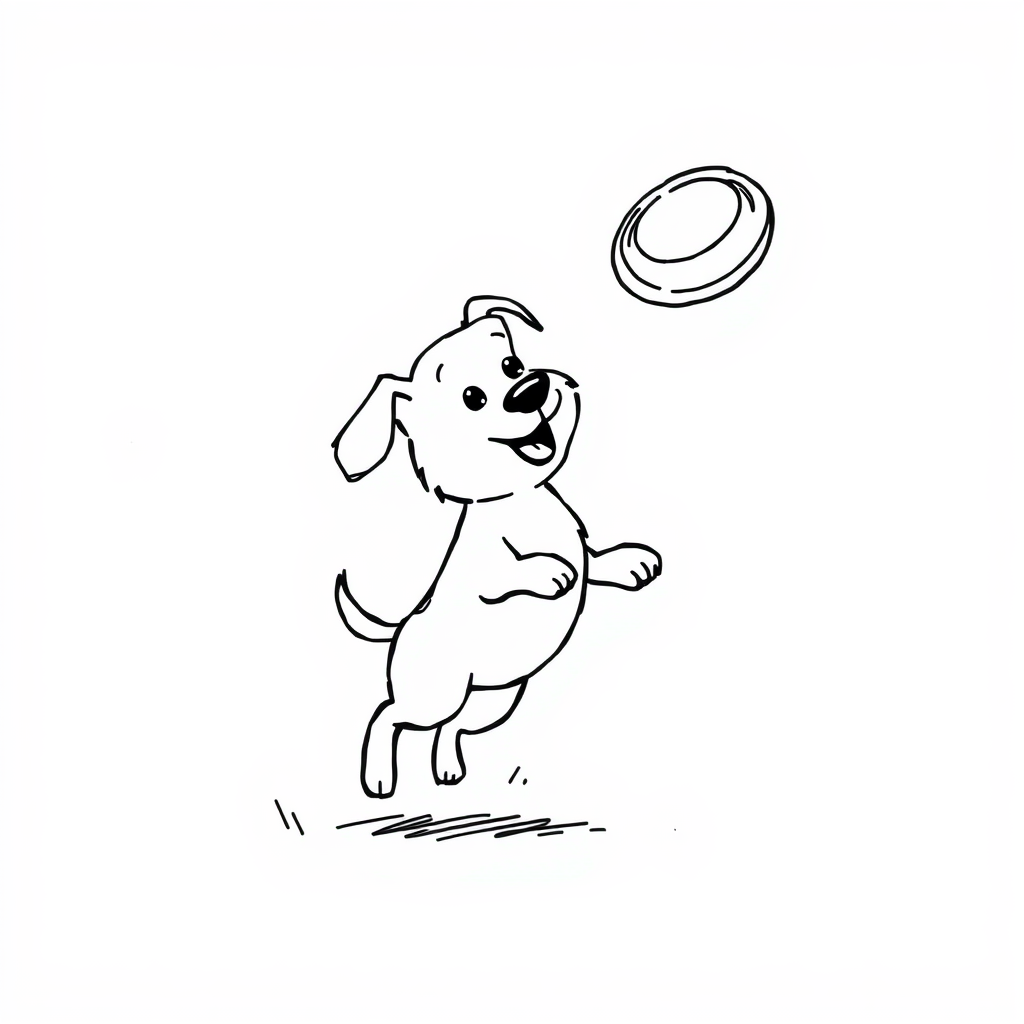 Dog catching frisbee.