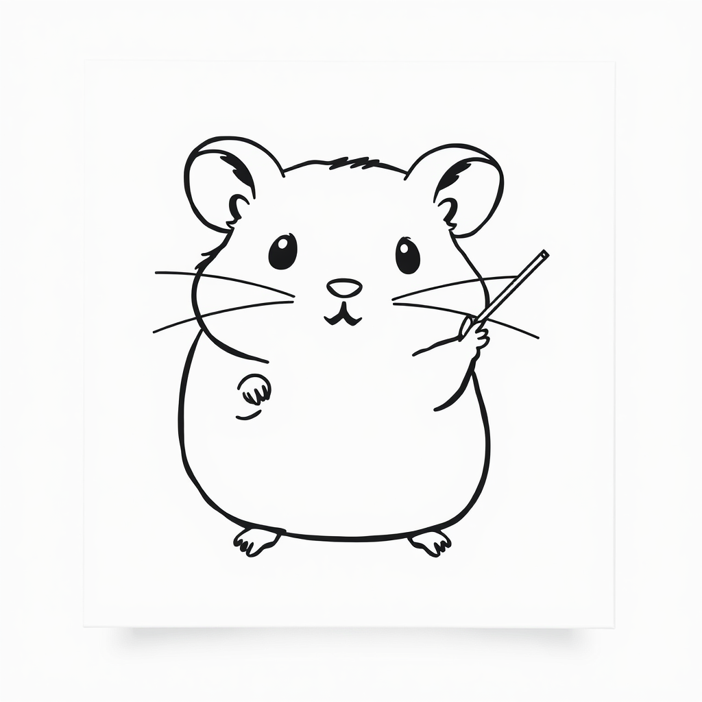 Hamster painting canvas.