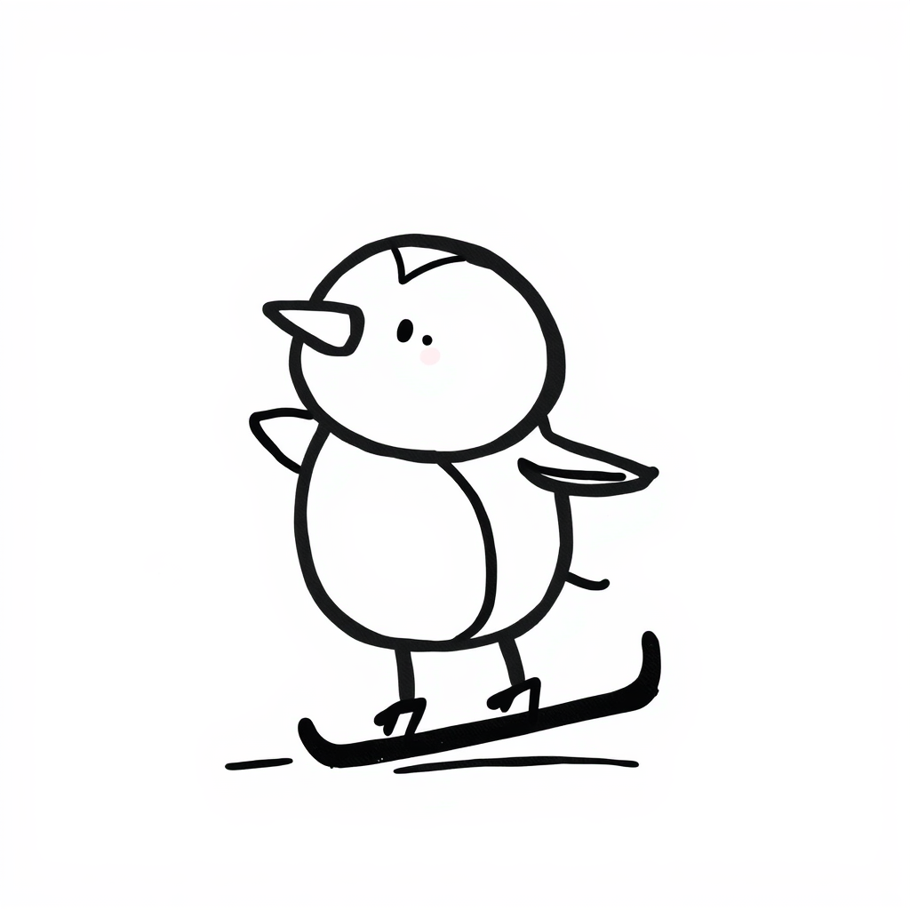 Penguin ice skating