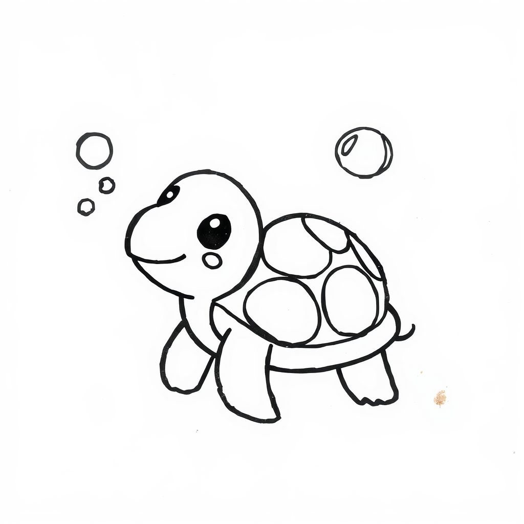 Turtle blowing bubbles.