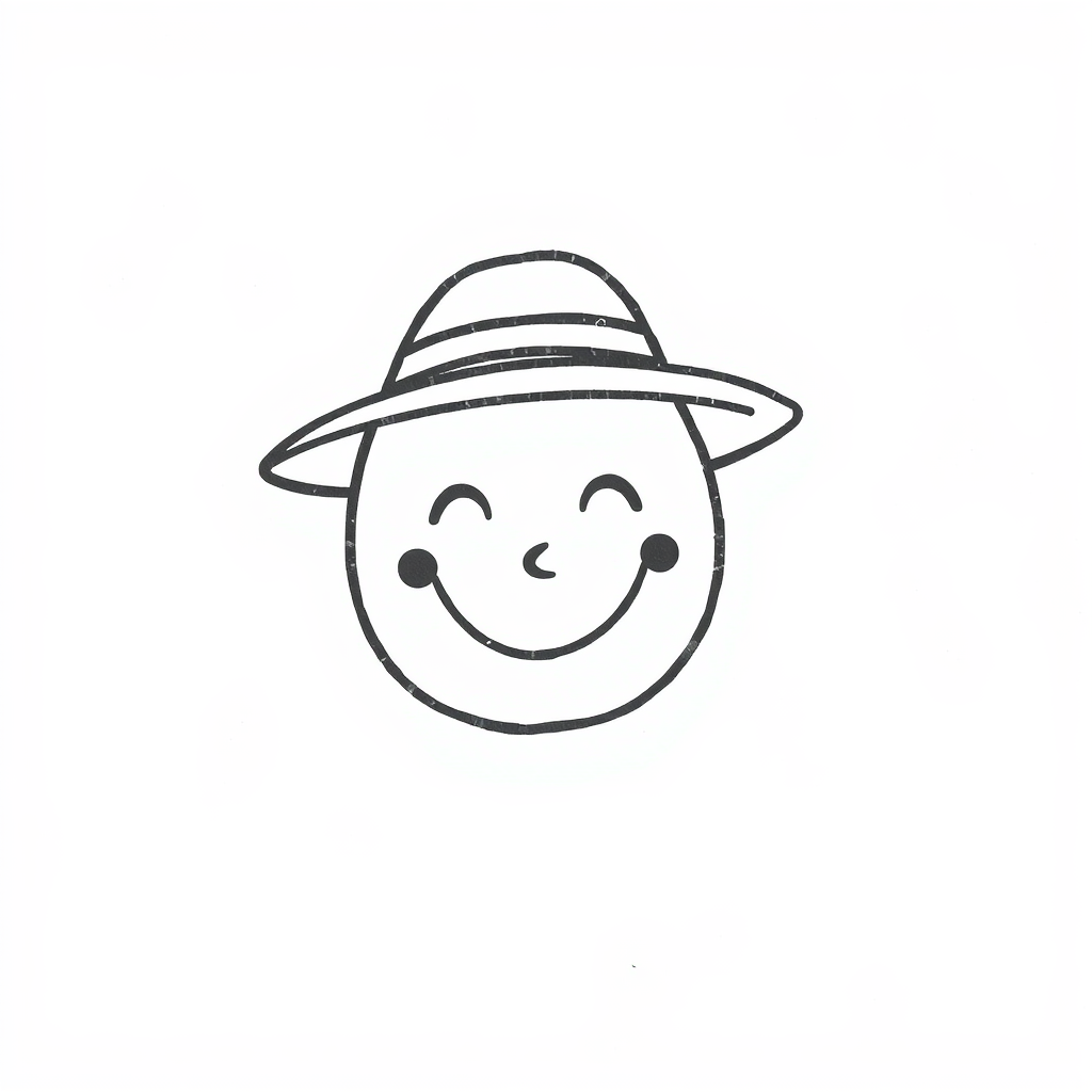 Hat-wearing smiling doodle