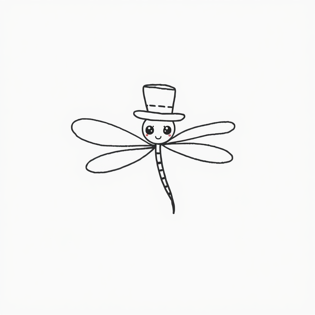 Dragonfly with a top hat