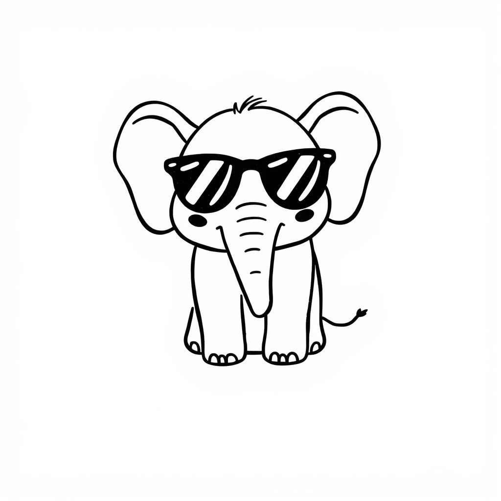 Elephant with sunglasses