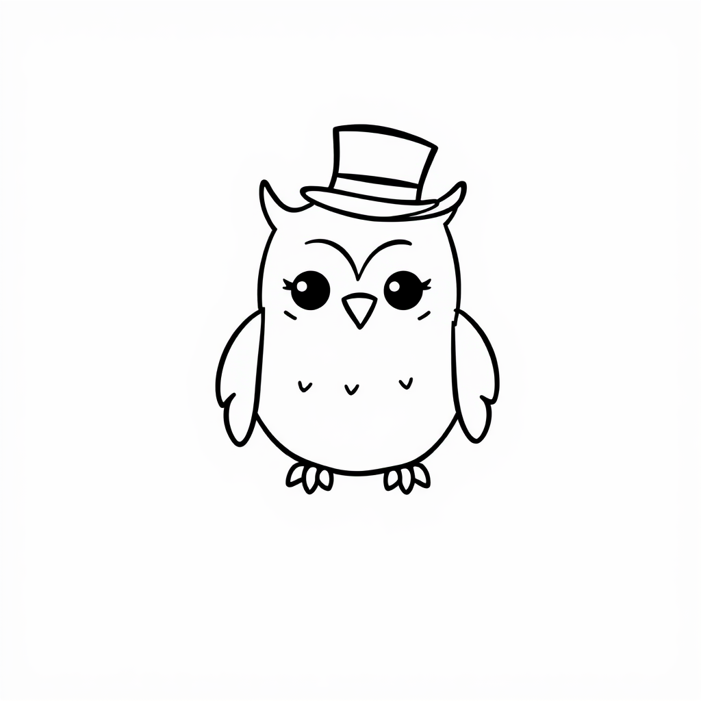 Owl with top hat