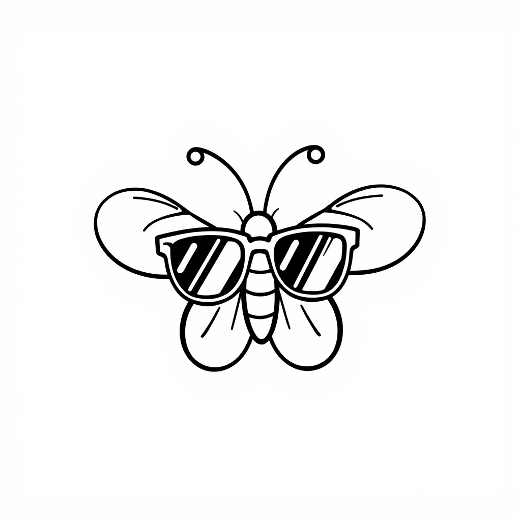 Butterfly wearing sunglasses