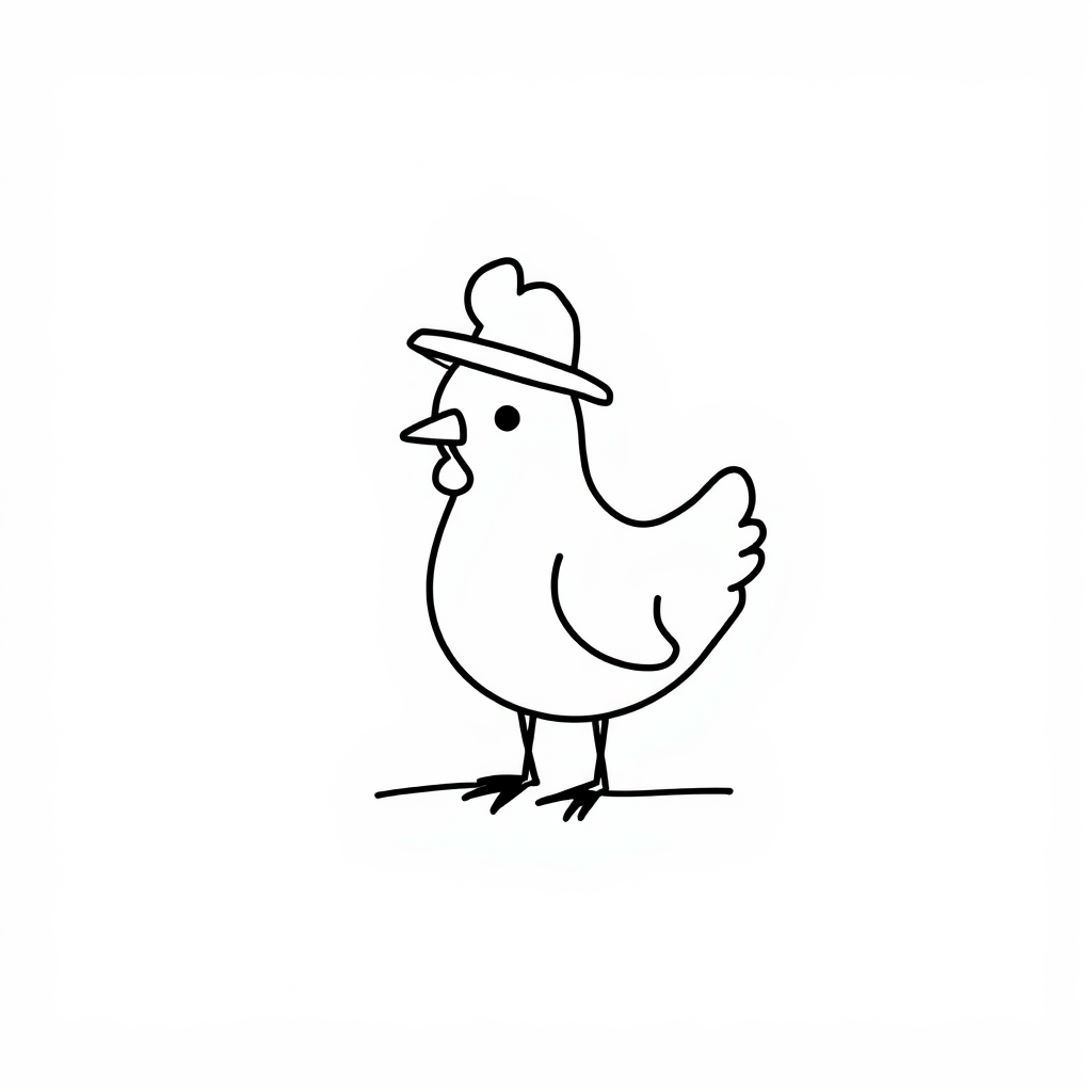 Chicken wearing a Hat