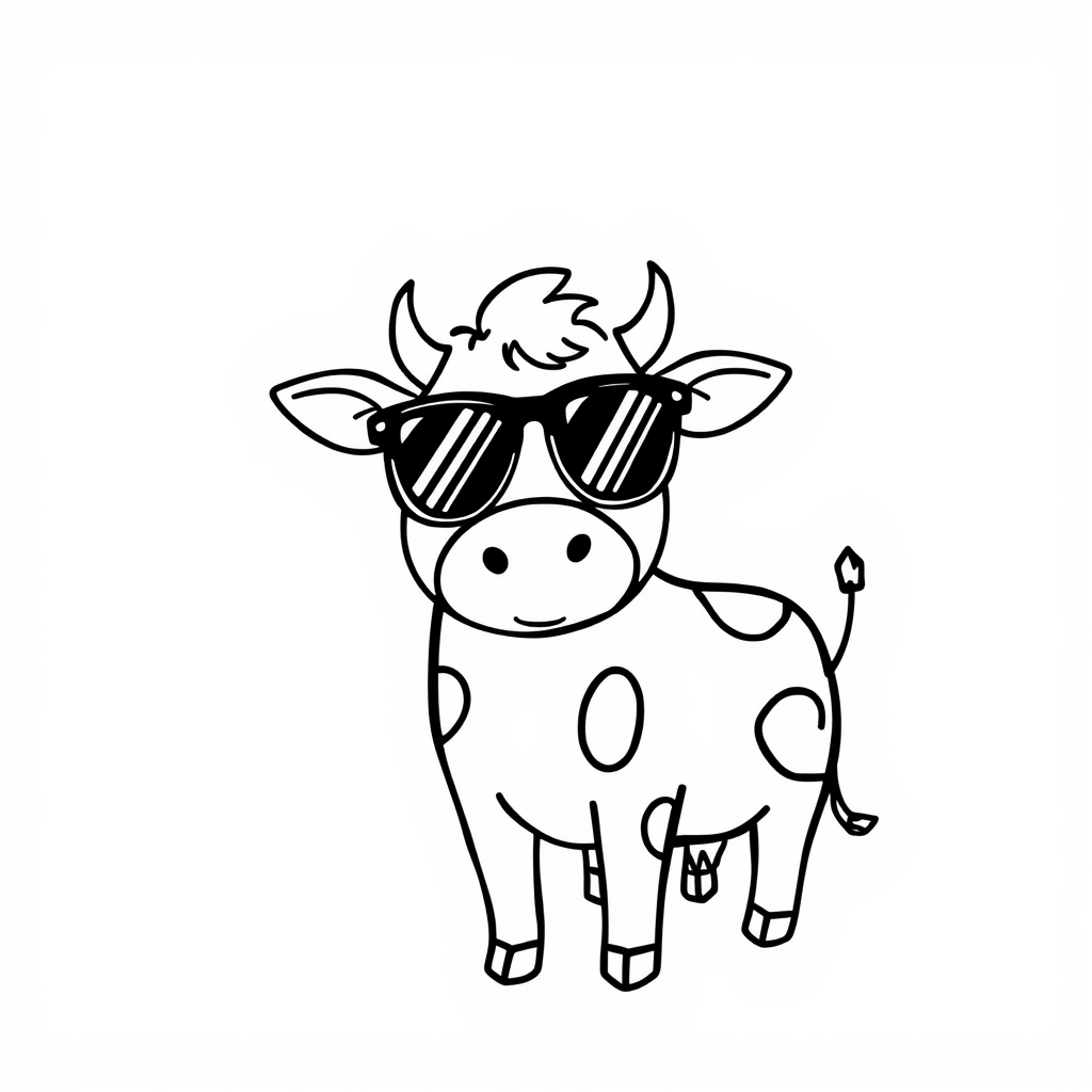 Cow with sunglasses