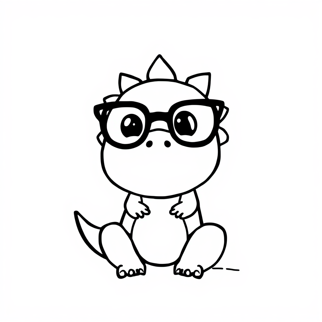 Dino wearing glasses