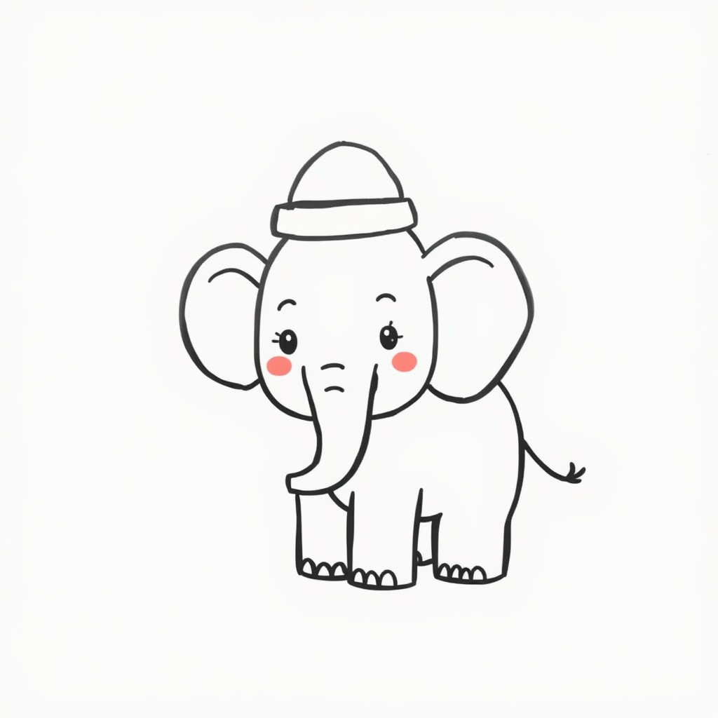 Elephant wearing hat