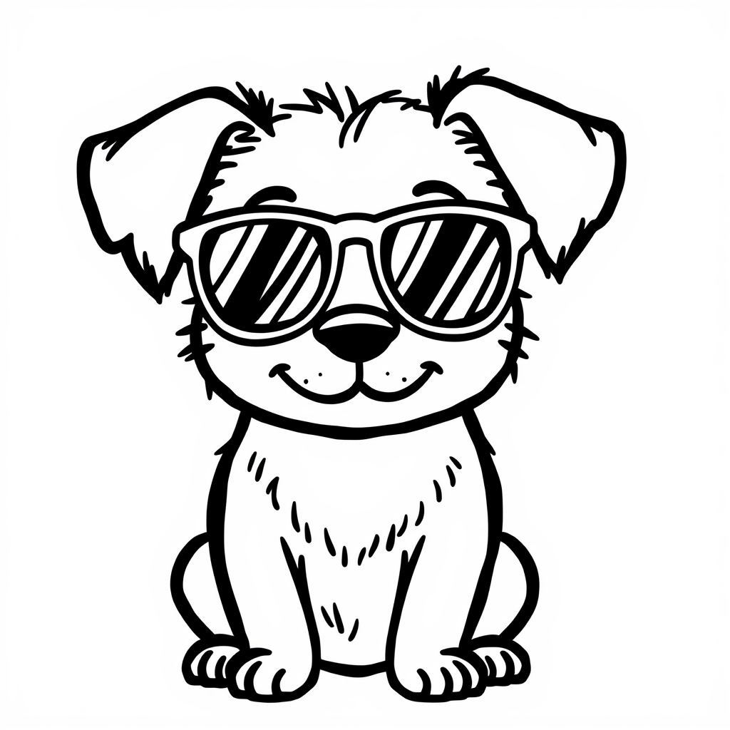 Dog with sunglasses