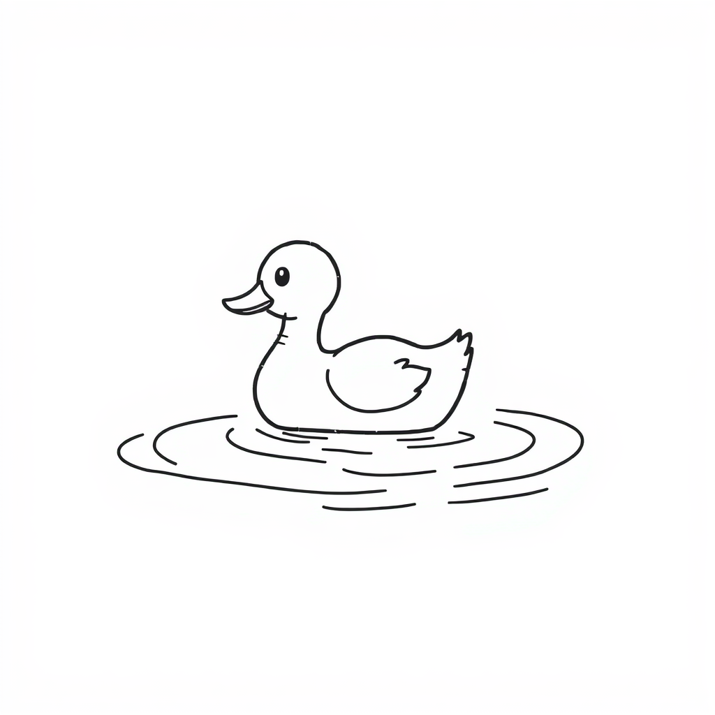 Duck floating on serene lake water