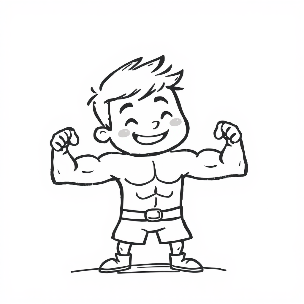 Hero flexing muscles