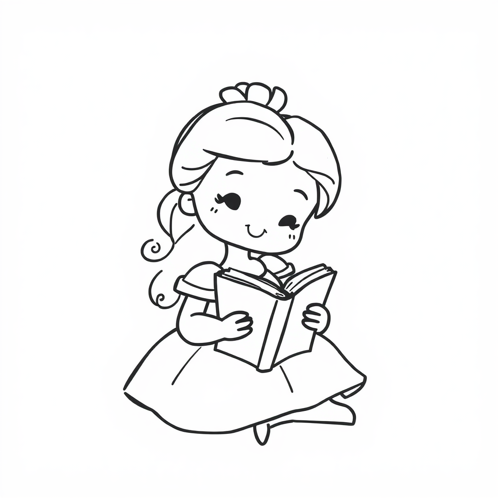 Belle reading a book