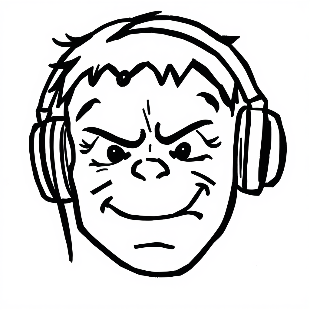 Hulk's Face with headphones