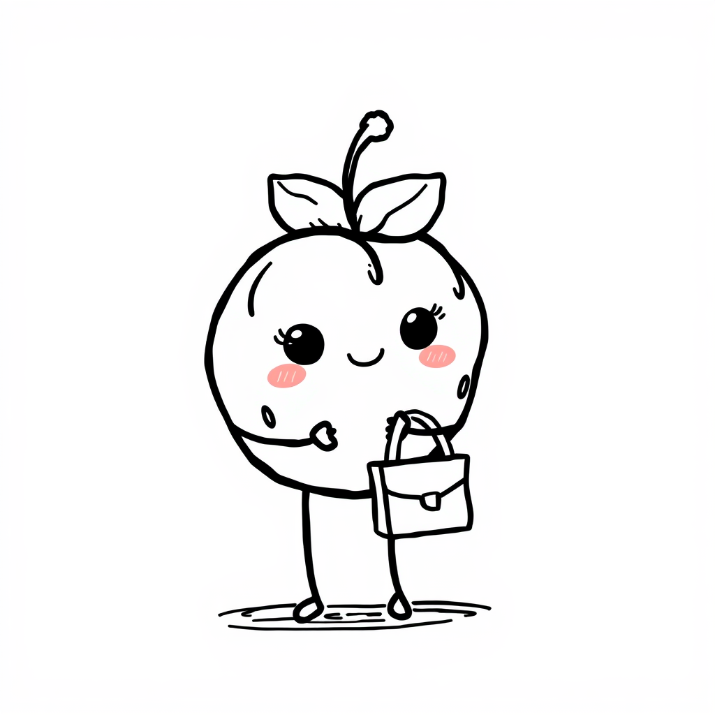 Blueberry holding a handbag