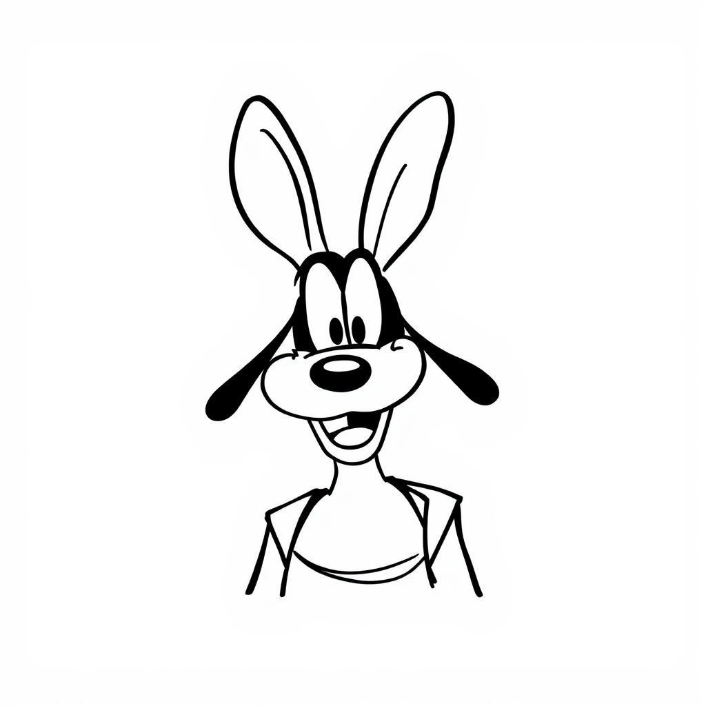 Goofy wearing bunny ears