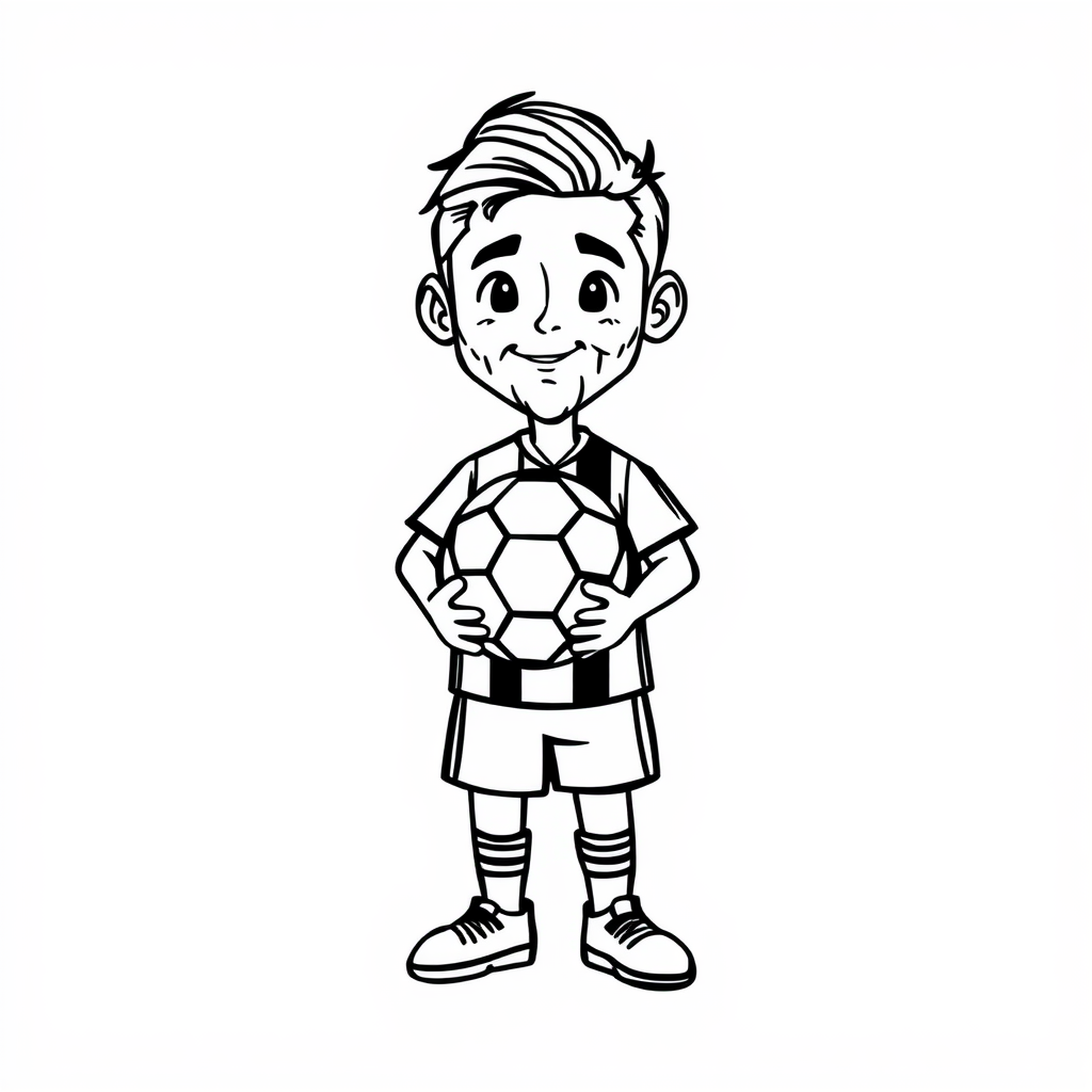 Messi holding a soccer ball