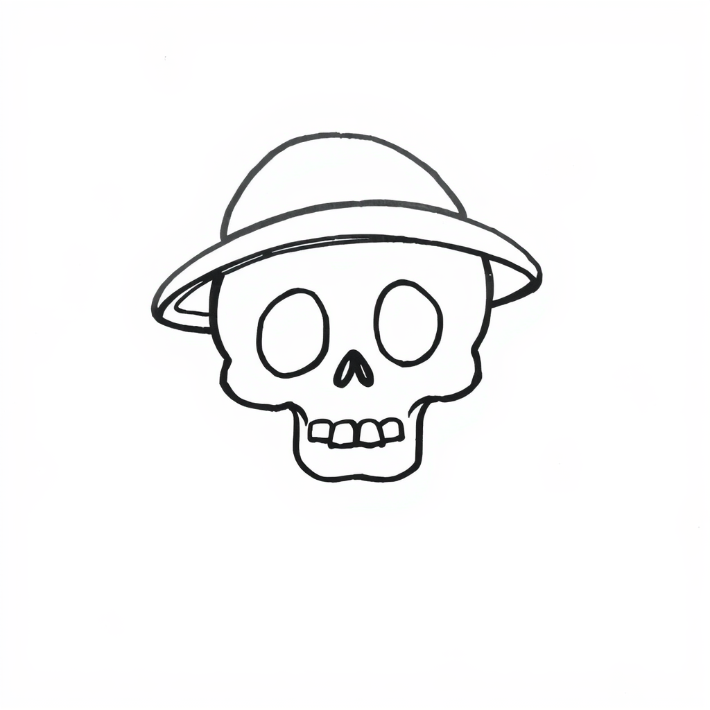 Skull with a hat