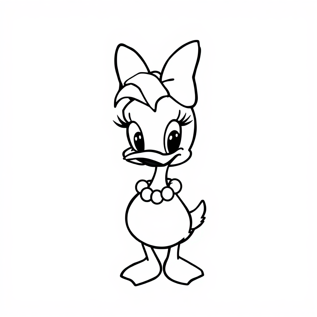 Daisy Duck with a pearl necklace