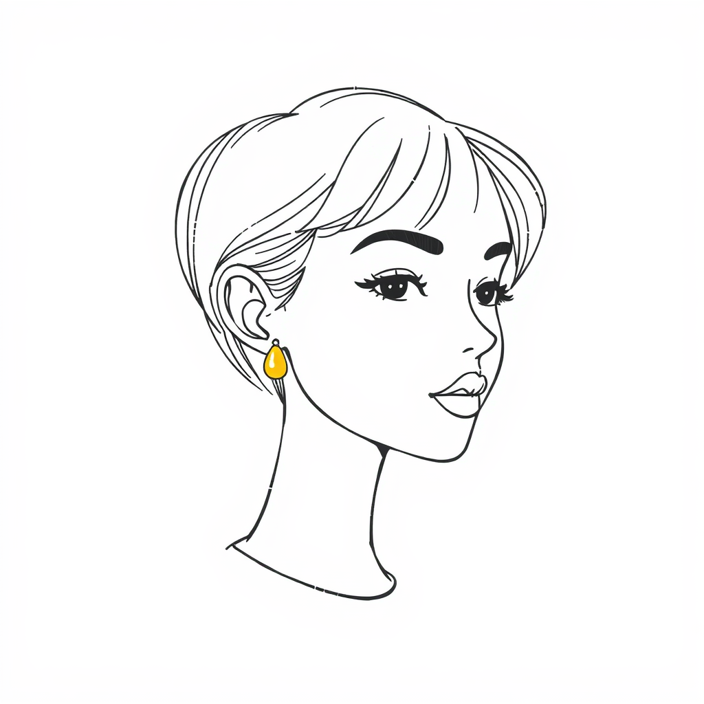 Gold earrings worn by stylish teenager