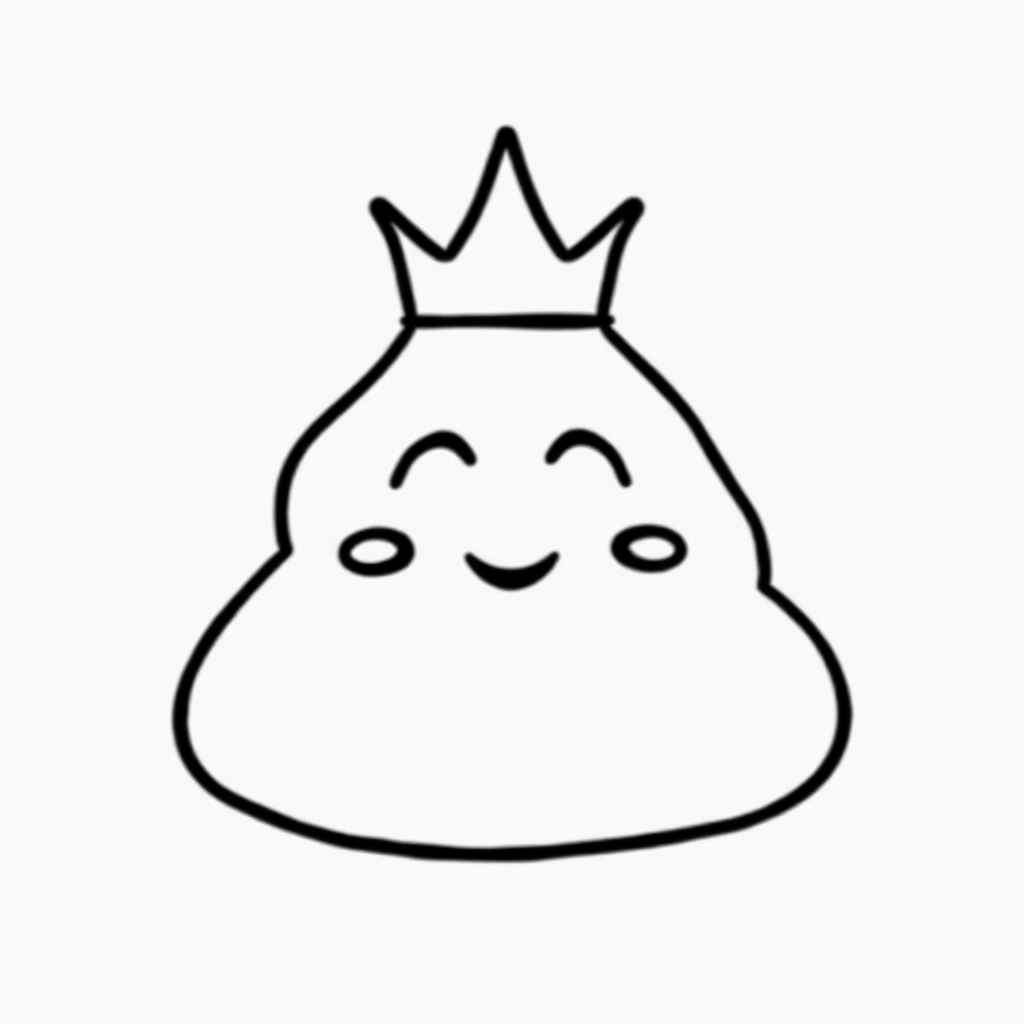 Poop Emoji donning a crown