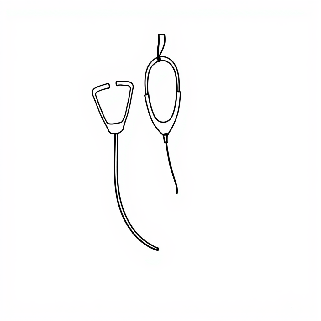 Stethoscope hanging on coat hook