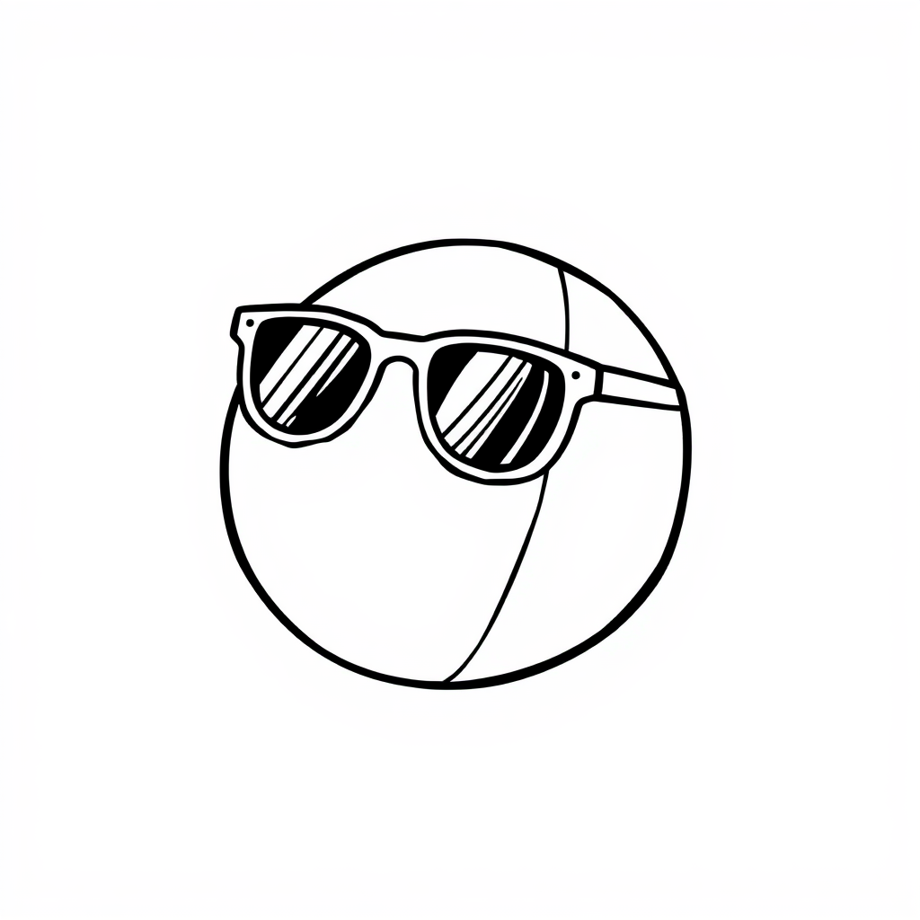 Sunglasses on a relaxed beach ball