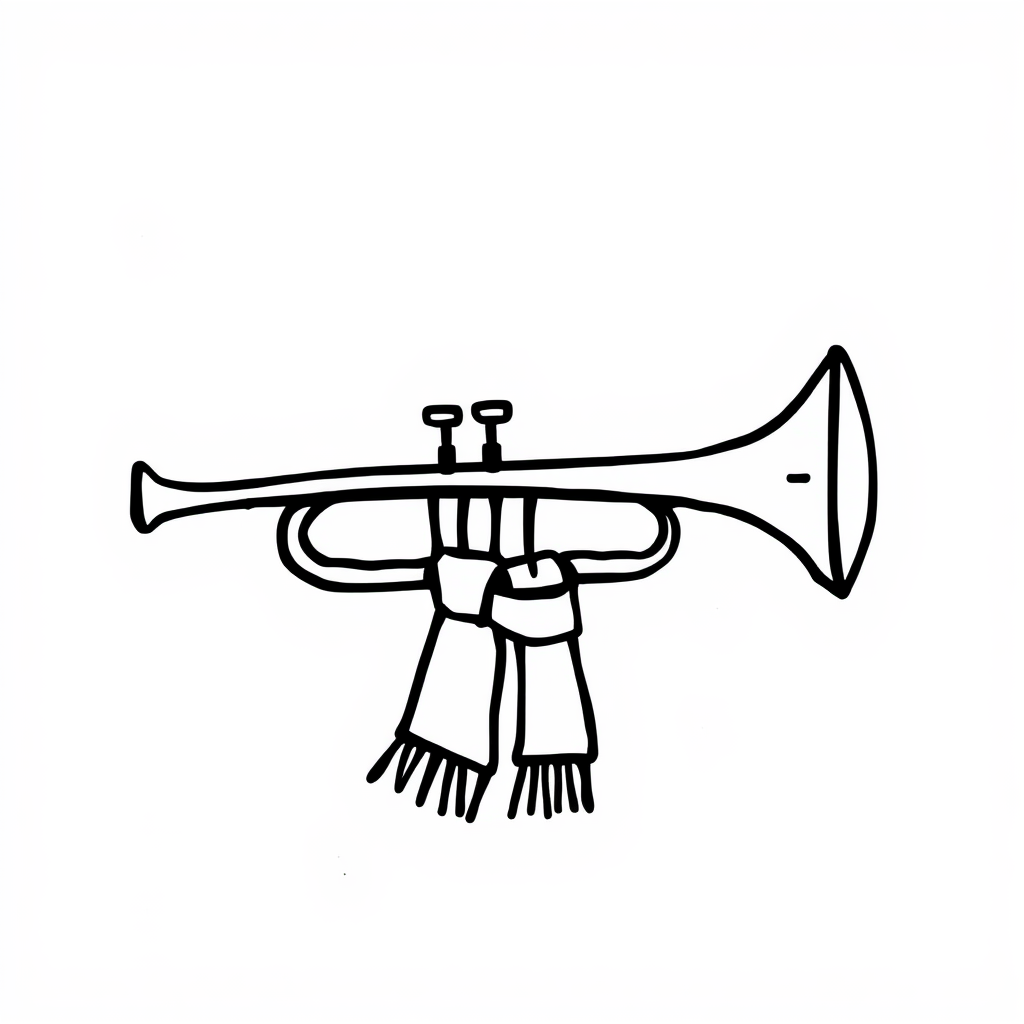 Trumpet with scarf