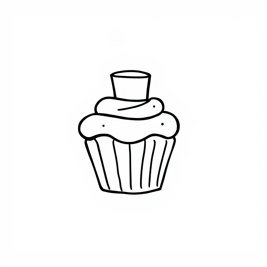 Cupcake with a top hat