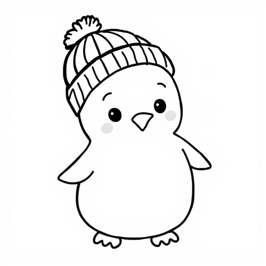 Penguin in a beanie hat