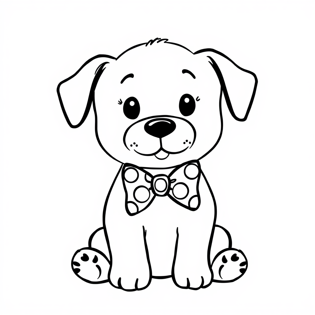 Polka dot bow tie on puppy