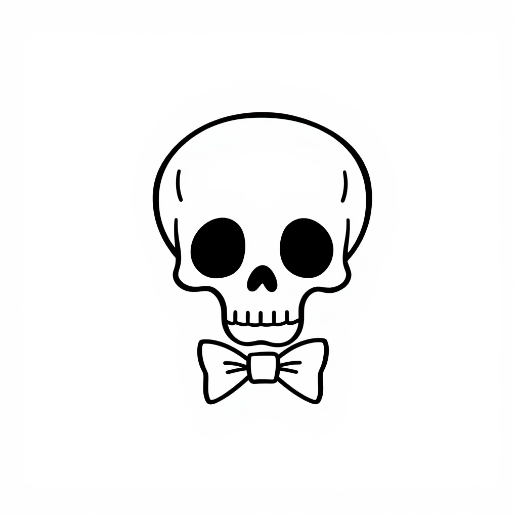 Skull with a bow tie