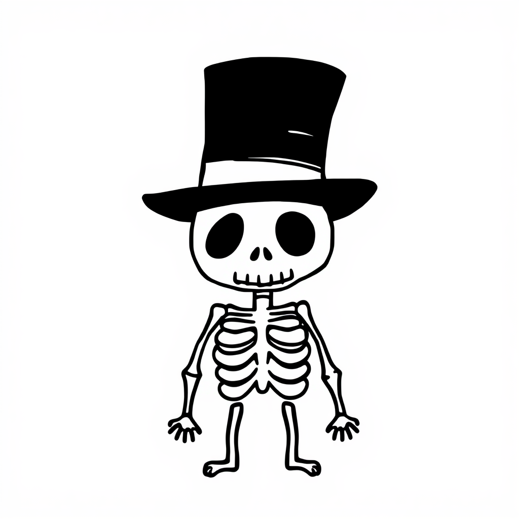 Skeleton in a top hat