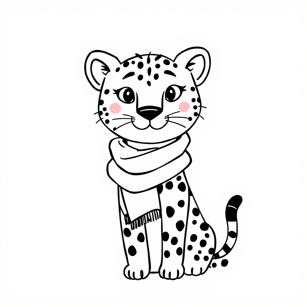 Cheetah in a stylish scarf