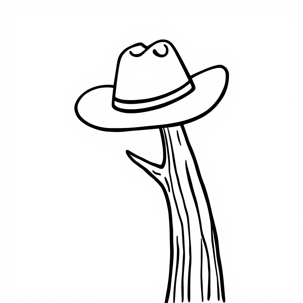 Cowboy hat on a tall tree