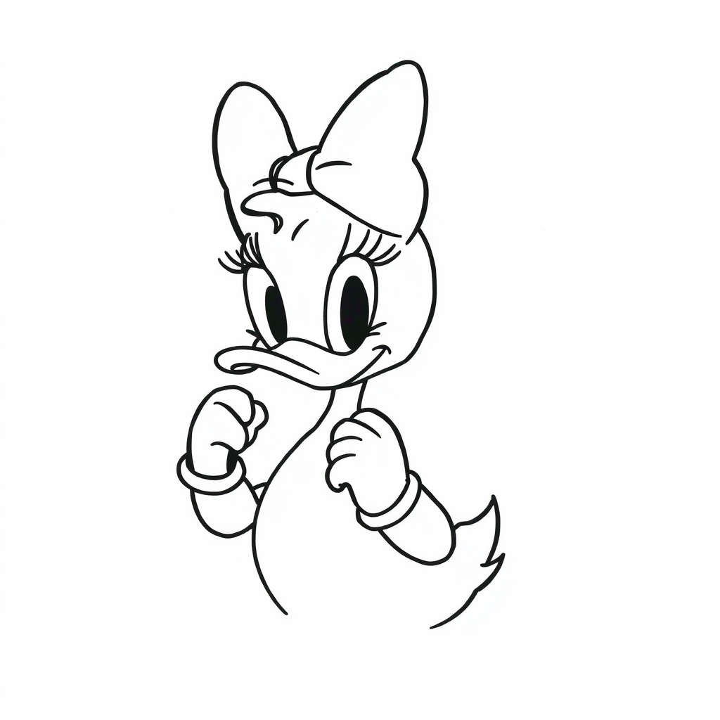 Daisy Duck wearing stylish gloves